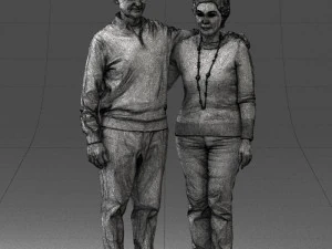 000376 वृद्ध जोड़ा एक साथ खड़ा है 3D मॉडल