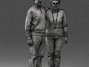 000376 वृद्ध जोड़ा एक साथ खड़ा है 3D मॉडल