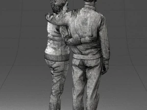 000376 वृद्ध जोड़ा एक साथ खड़ा है 3D मॉडल