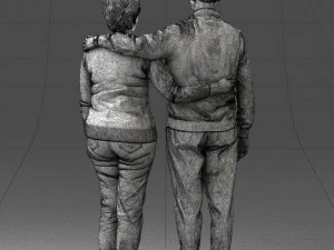 000376 वृद्ध जोड़ा एक साथ खड़ा है 3D मॉडल