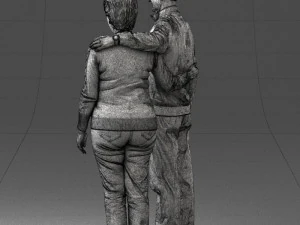 000376 वृद्ध जोड़ा एक साथ खड़ा है 3D मॉडल