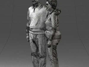 000376 वृद्ध जोड़ा एक साथ खड़ा है 3D मॉडल