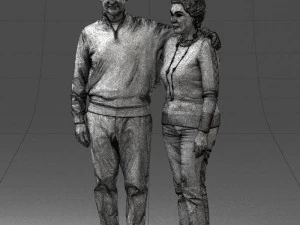 000376 वृद्ध जोड़ा एक साथ खड़ा है 3D मॉडल