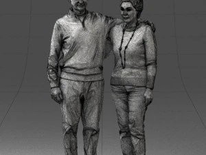 000376 वृद्ध जोड़ा एक साथ खड़ा है 3D मॉडल