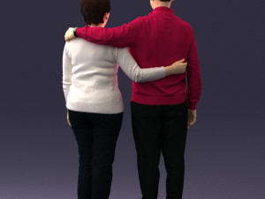 elderly couple 0033 3d print ready 3Dプリントモデル
