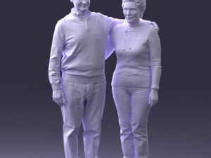 elderly couple 0033 3d print ready 3Dプリントモデル