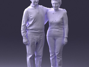 elderly couple 0033 3d print ready 3Dプリントモデル