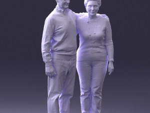 elderly couple 0033 3d print ready 3Dプリントモデル