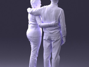 elderly couple 0033 3d print ready 3Dプリントモデル