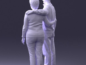 elderly couple 0033 3d print ready 3Dプリントモデル