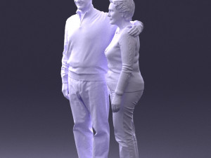 elderly couple 0033 3d print ready 3Dプリントモデル