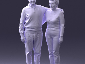 elderly couple 0033 3d print ready 3Dプリントモデル