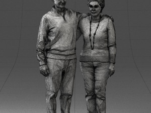 elderly couple 0033 3d print ready 3Dプリントモデル