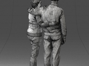 elderly couple 0033 3d print ready 3Dプリントモデル