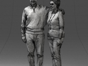 elderly couple 0033 3d print ready 3Dプリントモデル