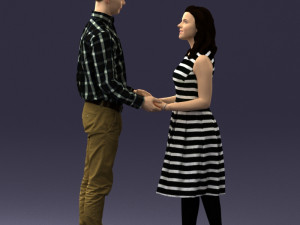 coupl holding hands 0027 3D Model