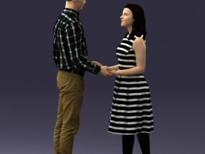 coupl holding hands 0027 3D Model