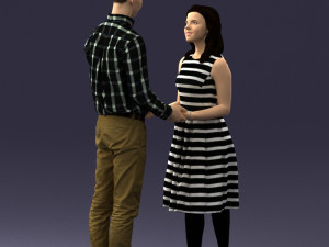 coupl holding hands 0027 3D Model