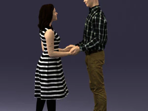 coupl holding hands 0027 3D Model