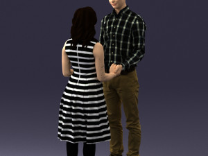 coupl holding hands 0027 3D Model
