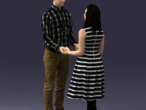 coupl holding hands 0027 3D Model