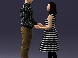 coupl holding hands 0027 3D Model