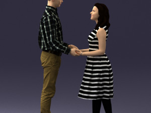 coupl holding hands 0027 3D Model