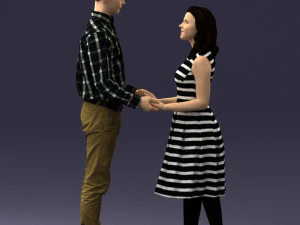 coupl holding hands 0027 3D Model