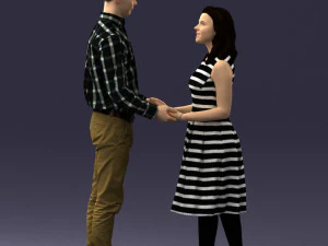 coupl holding hands 0027 3D Model