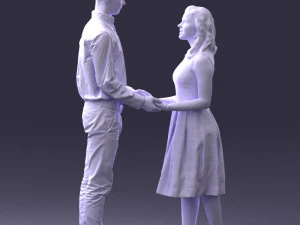 coupl holding hands 0027 3D Model