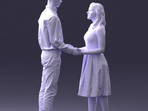 coupl holding hands 0027 3D Model