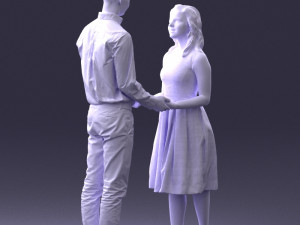 coupl holding hands 0027 3D Model