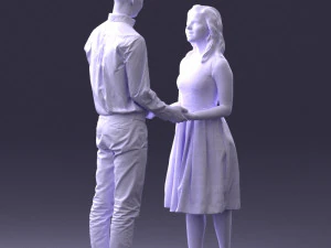 coupl holding hands 0027 3D Model