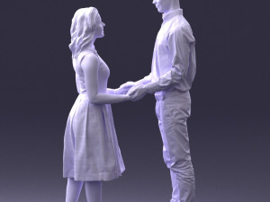 coupl holding hands 0027 3D Model