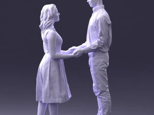 coupl holding hands 0027 3D Model