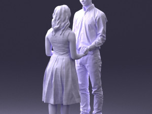 coupl holding hands 0027 3D Model