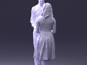 coupl holding hands 0027 3D Model