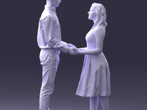 coupl holding hands 0027 3D Model