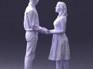 coupl holding hands 0027 3D Model