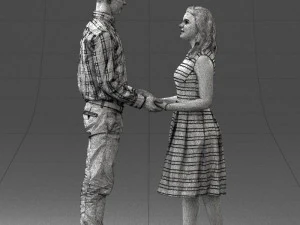 coupl holding hands 0027 3D Model