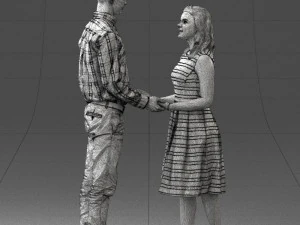 coupl holding hands 0027 3D Model