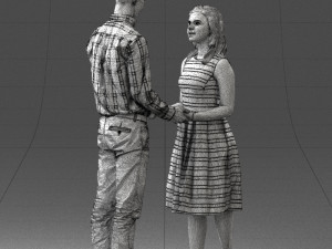 coupl holding hands 0027 3D Model