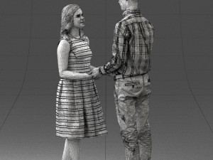 coupl holding hands 0027 3D Model