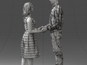 coupl holding hands 0027 3D Model