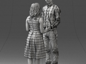 coupl holding hands 0027 3D Model