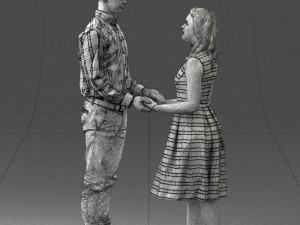 coupl holding hands 0027 3D Model
