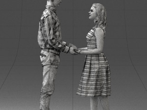 coupl holding hands 0027 3D Model