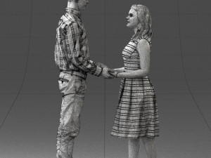 coupl holding hands 0027 3D Model