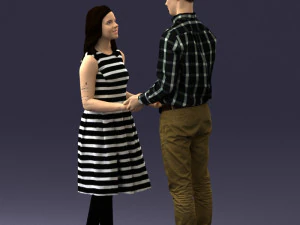 000370 Couple Holding Hands 3dp 3D Print Model