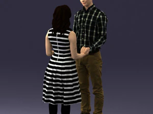 000370 Couple Holding Hands 3dp 3D Print Model